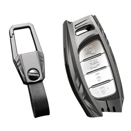 Ocezbiis For Hyundai Key Fob Cover,Keychain,Zinc Alloy Protection Car Key Case For 2016-2022 Ioniq Elantra Sonata Tucson GT Smart Remote Keyshell Accessories(For Hyundai Style A Grey)