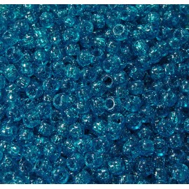 JOLLY STORE Crafts® 500 Teal Sparkle 9x6mm Pony Beads made in USA for school crafts hair jewelry