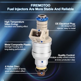 FIREMOTOO Fuel Injector Pack of 4 4 Holes Compatible with Mazda B2500 2.5L 1998-2001 for Mercury Topaz 1988-1990 for Ford Ranger 1985-2001 Aerostar 1986-1987 Tempo 1988-1990 for Mustang 88-93 2.3L L4
