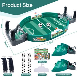 NLMWTI Interactive Table Football Game with 8 Footballs, Table Football Children, Football Gifts for Boys, Interactive Board Games for Children Adults