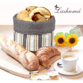 Lashuma Washable Filling Basket, Vintage Organiser Fabric Basket, Large Rolling Basket, Grey