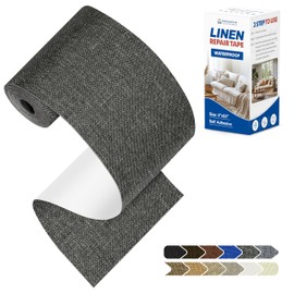 KING MOUNTAIN Linen Repair Patches, Self-Adhesive Fabric Patches, 4 X 63 inch Extra Size, Multi Color, Can be Used for Sofa Repair (Dark Grey2.0)