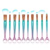 10pcs Mermaid Makeup Brush Set Women Cosmetic Brush Set Eyebrow
