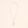 COAI Womens 925 Sterling Silver Teardrop Rose Quartz Crystal Necklace