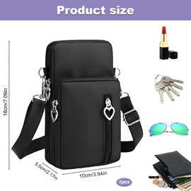 YDAKGUEY Crossbody Bags, Nylon Mini Shoulder Bag with Large Capacity and Adjustable Long Shoulder Strap, Handbags Multifunctional Cellphone Purses for Women Lady