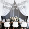 Aiyraa Silver Just Married Banner, Just Married Wedding Decorations