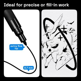 ARTISTRO 5 Black Paint Pen for Glass Marking, Rock Painting, Ceramic, Wood, Tire, Fabric, Metal, Canvas - Set of 5 Acrylic Paint Markers Water-based - Extra-fine Tip