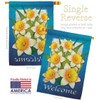 Breeze Decor Floral Daffodils House Flag Dowel Set Spring Sunflower