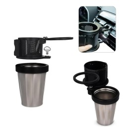 Araye 6 in 1 Car Cup Holder-Phone Holder/Mount, Temp Retaining- 3 Drink Compartments