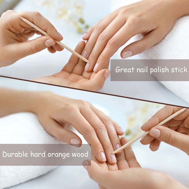 ROSENICE 100 Pieces Orange Wood Sticks Multifunctional Nail Sticks