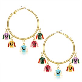 MOLOCH Derby Hoop Dangle Earrings Race Horse Riding Suit Horseshoe Dangle Earrings Statement Hoop Accessories Jewelry Gifts
