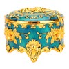 Retro Round Trinket Storage Organizer with Rose Pattern Round Metal