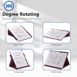 E NET-CASE Case for Remarkable Paper Pro Color 11.8"- Multi-Viewing & Auto Sleep/Wake Book Folio Cover with Built-in Pen Holder for Remarkable Paper Pro Tablet 11.8 inch 2024 Released (Red)