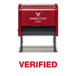 Verified Self Inking Rubber Stamp (Red Ink) - X-Large
