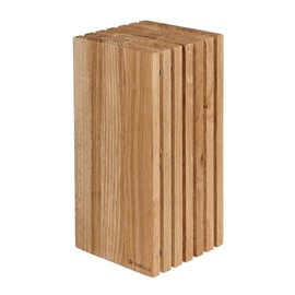 Zassenhaus Slotted Knife Block for 12 Knife Storage, 5.4" x 5.4" x 10.8"H-Oak Wooden Knife Block-Countertop Knife Holder