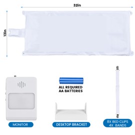 Bed Sensor Pad & Pager Bed Alarm for Elderly Dementia Patients – Fall Prevention Sensor with Pressure Motion Detection, Dementia Patients Caregiver Fall Prevention 13”x32” Pad (Bed Sensor Pad)