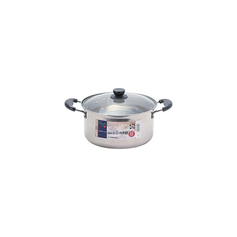 Pearl Metal HB-6515 Two-Handled Pot, 8.7 inches (22 cm), Deep