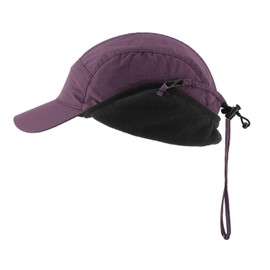 Home Prefer Waterproof Men's Winter Hats Warm Fleece Lined Earflaps Baseball Cap (Purple)