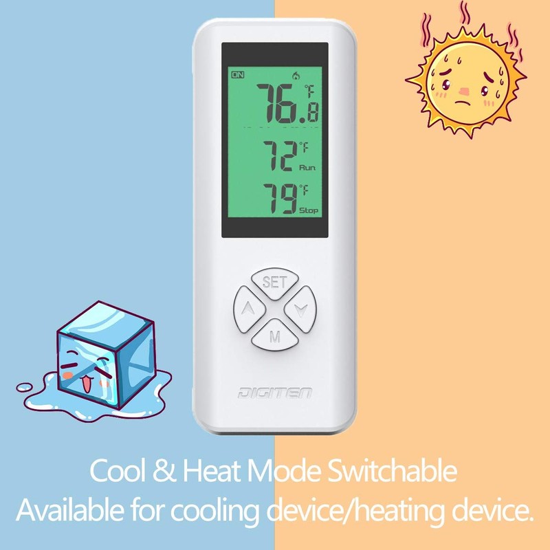 DIGITEN Wireless Thermostat Outlet (with 2 Receivers) Plug-in Temperature Controller