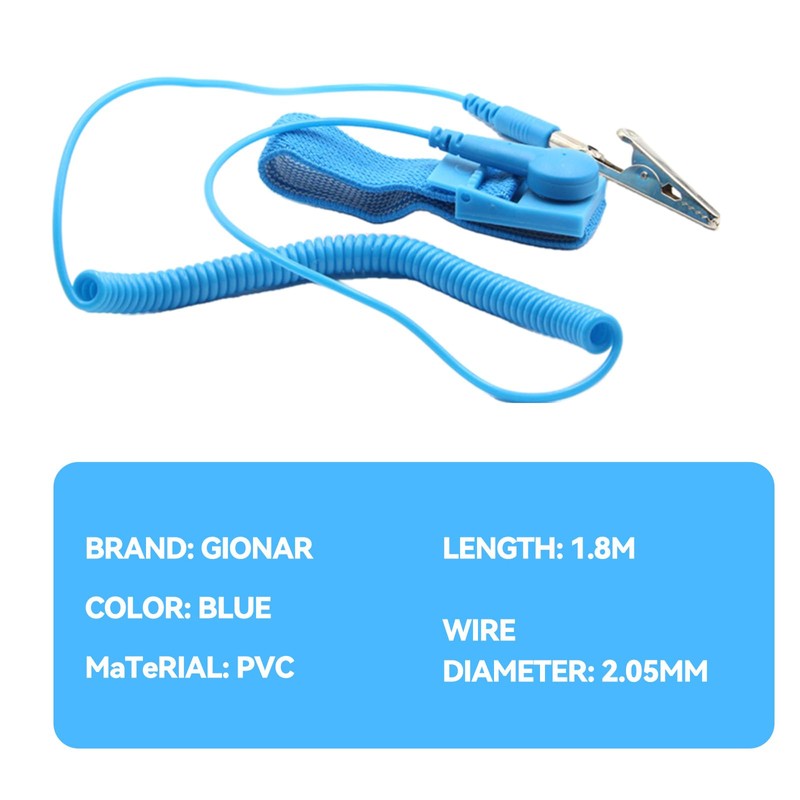 2 PCS Anti-Static Metal Adjustable Wrist Strap, Electrostatic Discharge ESD,