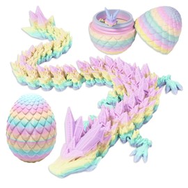 YEVON 3D Printed Dragon Egg with Dragon Inside – Mystery Articulated 3D Dragons Fidget Toy with Flexible Joints, Dragons Egg Toy for Kids & Adults, Stress Relief Desk Decor Gift for Home Office