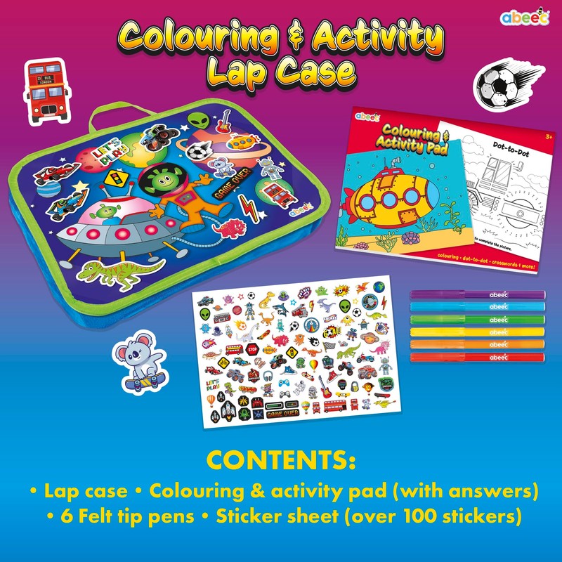 abeec Colouring & Activity Lap Case Blue | Kids Travel