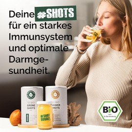Hansegrn Hansegrn - Immundarmset (110 Shots) - Bio-Shots mit Ingwer & Greens - Veganes Superfood-Pulver zur St?rkung von Immunsystem1 & Darm-Gesundheit3 - 100% echte Zutaten zur t?glichen Zubereitung
