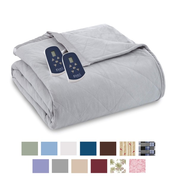 Thermee Micro Flannel King-Size Electric Heated Blanket, Machine Wash &