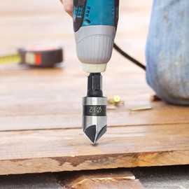 Countersink Drill Bit | Chamfering Drill Hex Shank Kit,90 Degree Woodworking Milling Bits Set of 3 Burr Removal Tool for Edges Smoothing and Surfaces Polishing