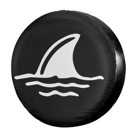 Foruidea Shark Fin in Water Spare Tire Cover Dust-Proof Wheel Tire Cover Fit Trailer, RV, SUV and Many Vehicle 17 Inch