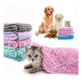 Pet Shower Towel Soft Dog Cat Bath medium 80x35cm/light blue