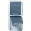 GIRA 078030 Doppel-SCHUKO senkrecht WG Aufputz Grau