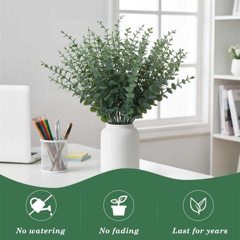 40 Pcs Decorative Artificial Eucalyptus Stems 43cm