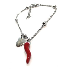 Steel Bracelet with Horn and Heart, Alloy Steel