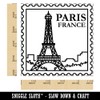 Paris France Eiffel Tower Destination Travel Square Rubber Stamp for