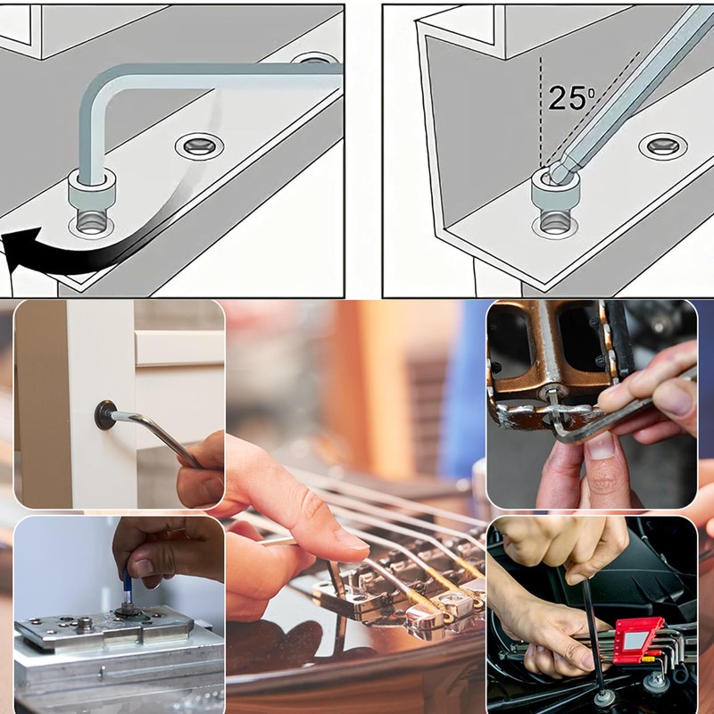 TOP-VIGOR 4Pcs 2.5mm Ball End Hex Key Wrench, L Shaped