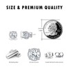 DOTBJ Round Cubic Zirconia Stud Earrings 925 Sterling Silver Studs