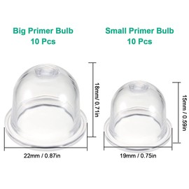 ZAMDOE Primer Bulb 19mm & 22mm Universal Carburetor Oil Cup Petrol Fuel Primer Bulb for Chainsaws, Trimmers, Blowers, Brush Cutter, Lawn Mower(Transparent, 20 Pcs)