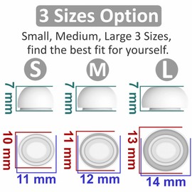 6 Pairs Compatible with AirPods Pro and Pro 2 Ear Tips Buds, Small Medium Large 3 Size Silicone Rubber Eartips Earbuds Gel Cover Accessories Compatible with AirPods Pro 2 and Pro - S/M/L White