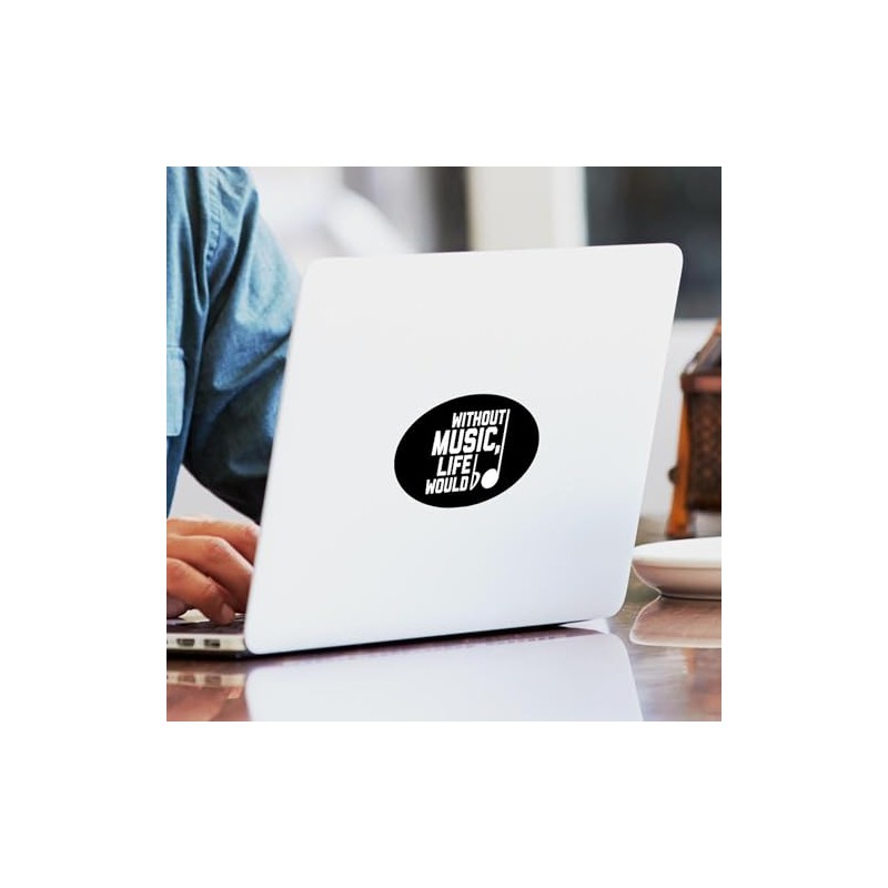 CafePress Without Music Life Would Be Flat Oval Car Bumper