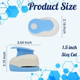 ECOHU Hexagon Hole Punch for Craft - 1-Inch Paper Punch Shapes, Tool for Scrapbook, Festival Cards, DIY Arts