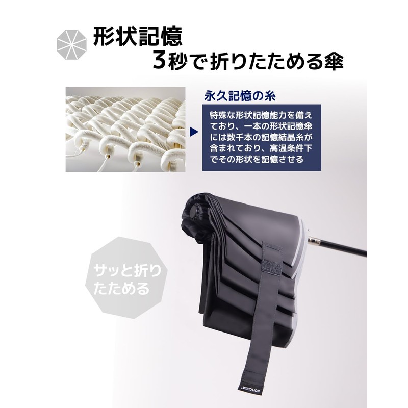 Konciwa Shape Memory Folding Umbrella, 3 Seconds Folding Umbrella, 8
