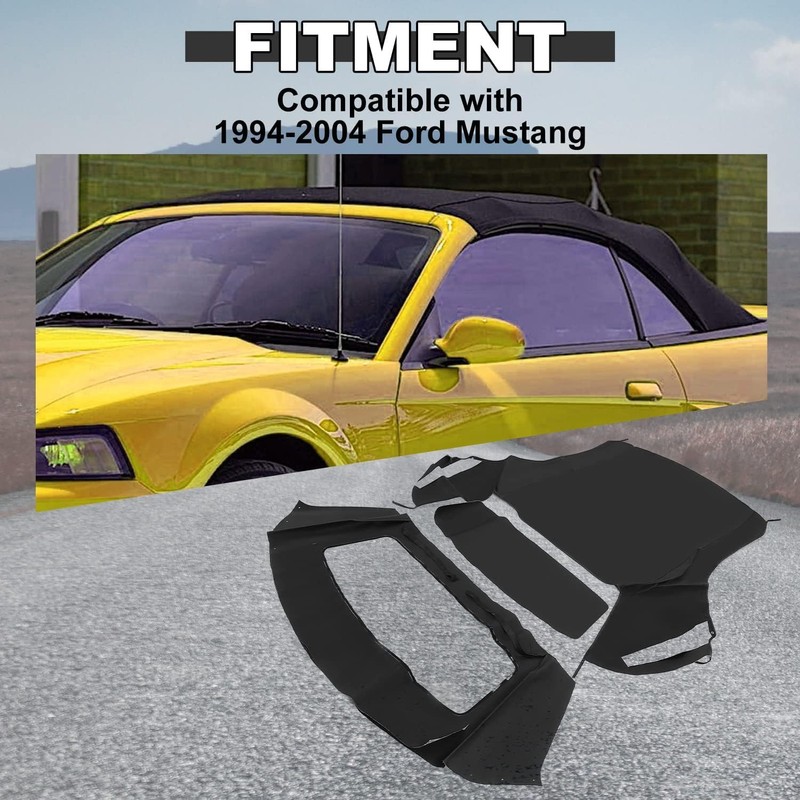 KUAFU Convertible Soft Top Compatible with 1994-2004 Ford Mustang Black