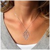 Cimenexe Bohemian Leaf Pendant Necklace Hollow Leaf Necklace Chain Silver