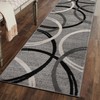 Rugshop Modern Wavy Circles Design Runner Rug 2'7" x 6'