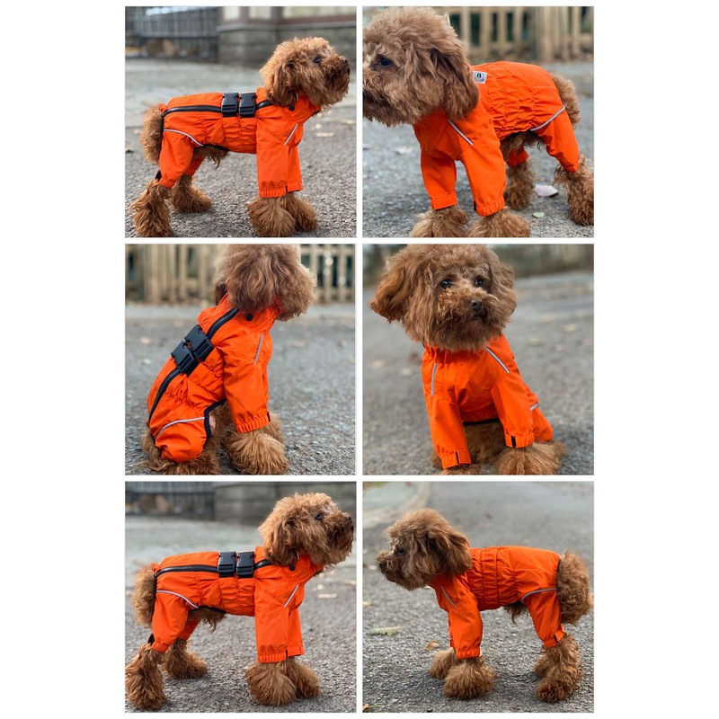 Dogs Waterproof Jacket, Lightweight Waterproof Jacket Reflective Safety Dog Raincoat