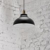 Metal Ceiling Lamp Shade 29cm Black Inner White Easy Fit