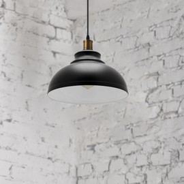 Metal Ceiling Lamp Shade 29cm Black Inner White Easy Fit Modern Pendant Light Shade for Bedroom, Hallway, Office, Kitchen