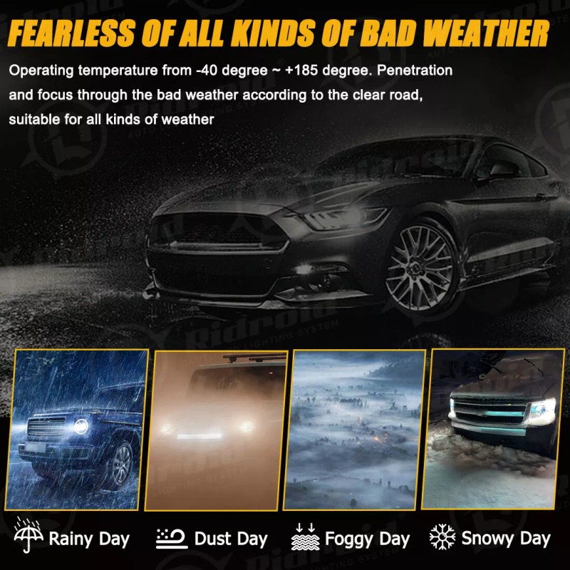 RIDROID CANBUS H7 LED Headlight Bulb Kit High or Low