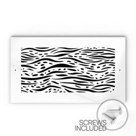 SABA Home Decor White Air Vent Cover - Acrylic Plexiglass 6" x 10" Duct Opening (8" x 12" Overall) Return Grille Decorative Covers for Walls & Ceilings NOT for Floor USE, Waves